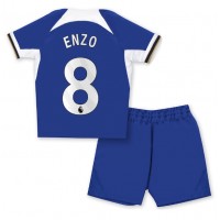 Chelsea Enzo Fernandez #8 Heimtrikotsatz Kinder 2023-24 Kurzarm (+ Kurze Hosen)